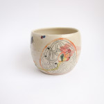 Azzone Alessandra Handmade, blue, ceramics, coffee, colours, cup, pottery, red, stoneware, tea