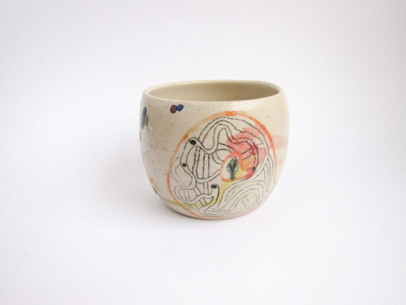 Azzone Alessandra Handmade, blue, ceramics, coffee, colours, cup, pottery, red, stoneware, tea