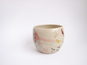 Azzone Alessandra Handmade, blue, ceramics, coffee, colours, cup, pottery, red, stoneware, tea