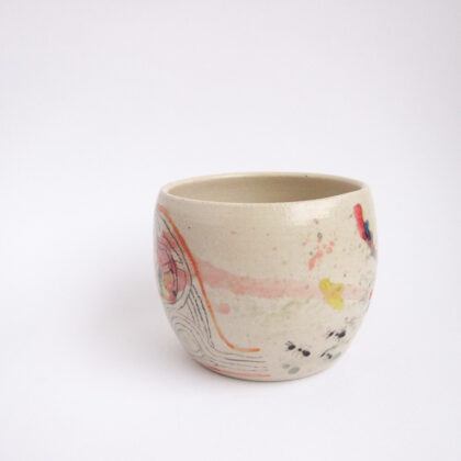 Azzone Alessandra Handmade, blue, ceramics, coffee, colours, cup, pottery, red, stoneware, tea