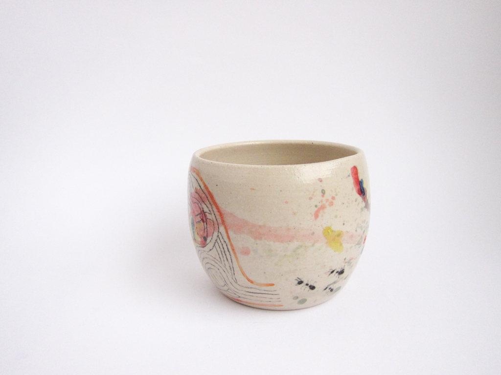 Azzone Alessandra Handmade, blue, ceramics, coffee, colours, cup, pottery, red, stoneware, tea