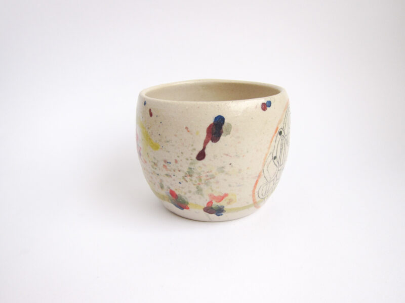 Azzone Alessandra Handmade, blue, ceramics, coffee, colours, cup, pottery, red, stoneware, tea