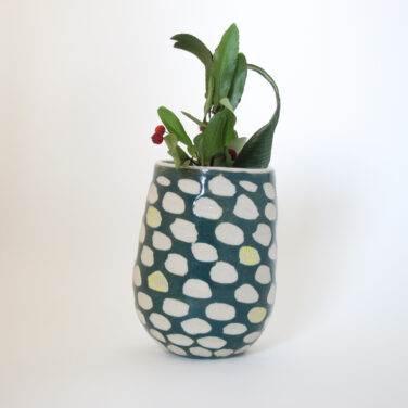 Dotty small vase green