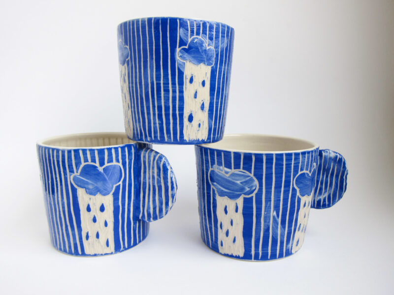 Azzone Alessandra Handmade, blue, breakfast, carving, ceramics, coffee, mug, pottery, sgraffito, stoneware, sunday morning, tea
