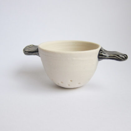 Alessandra Azzone Handmade, colours, midfire, mini colander, strainer, wheel throwing