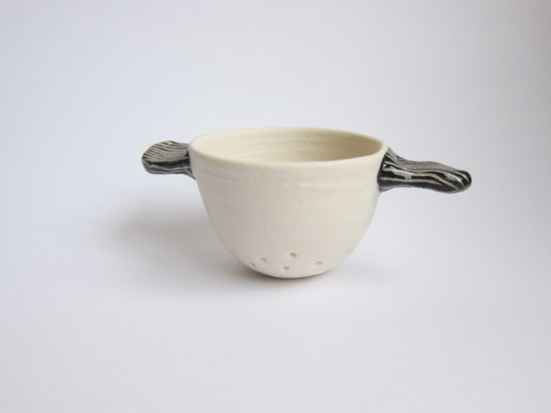 Alessandra Azzone Handmade, colours, midfire, mini colander, strainer, wheel throwing
