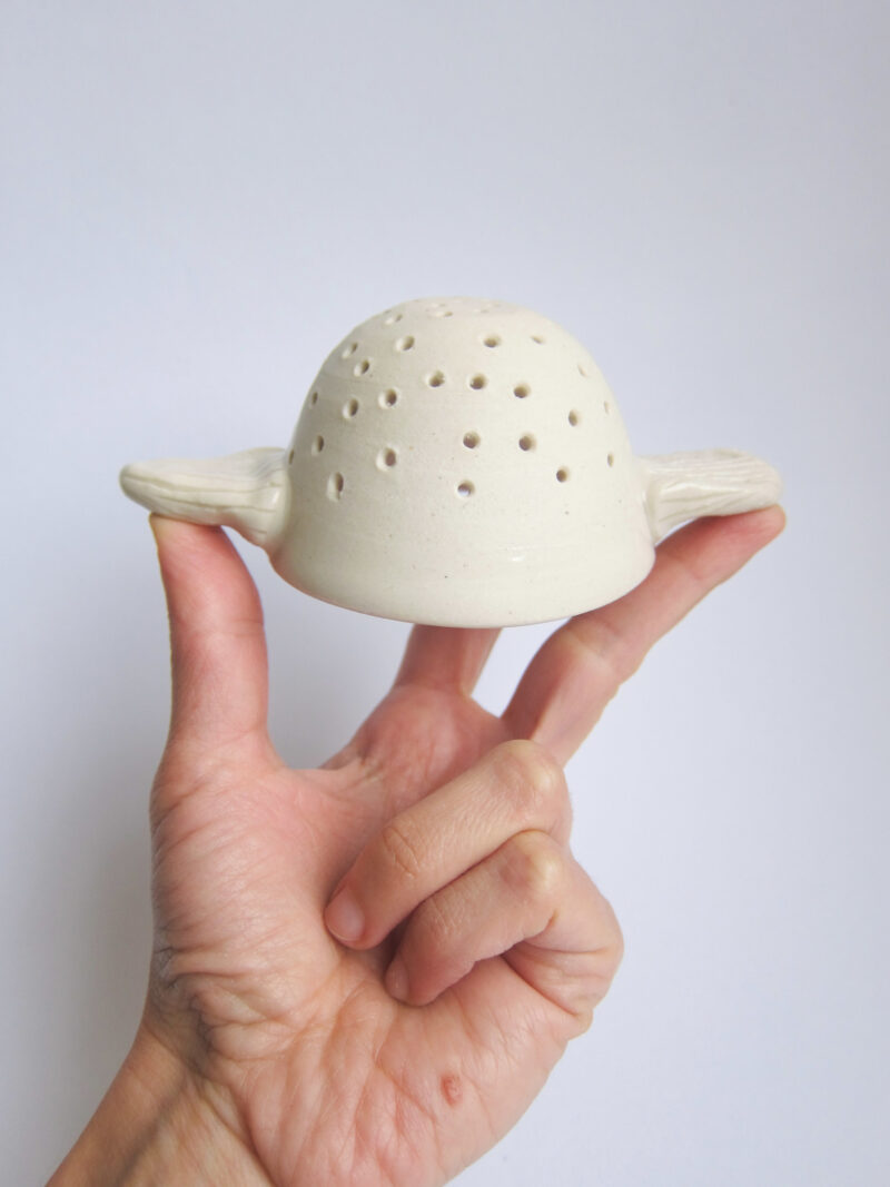 Alessandra Azzone Handmade, colours, midfire, mini colander, strainer, wheel throwing